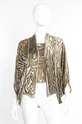 Metallic Burnout Jacket and Tank Set