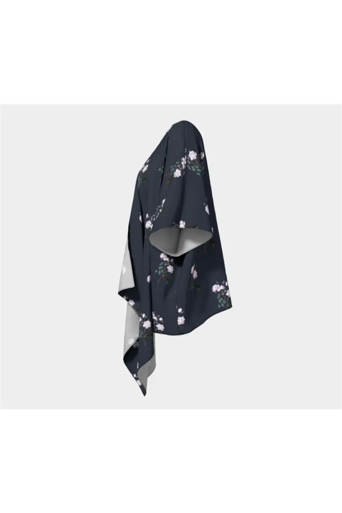 Midnight Bellflower Draped Kimono