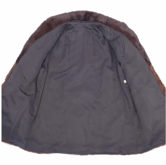 Mink Fur Ladies Coat in Brown