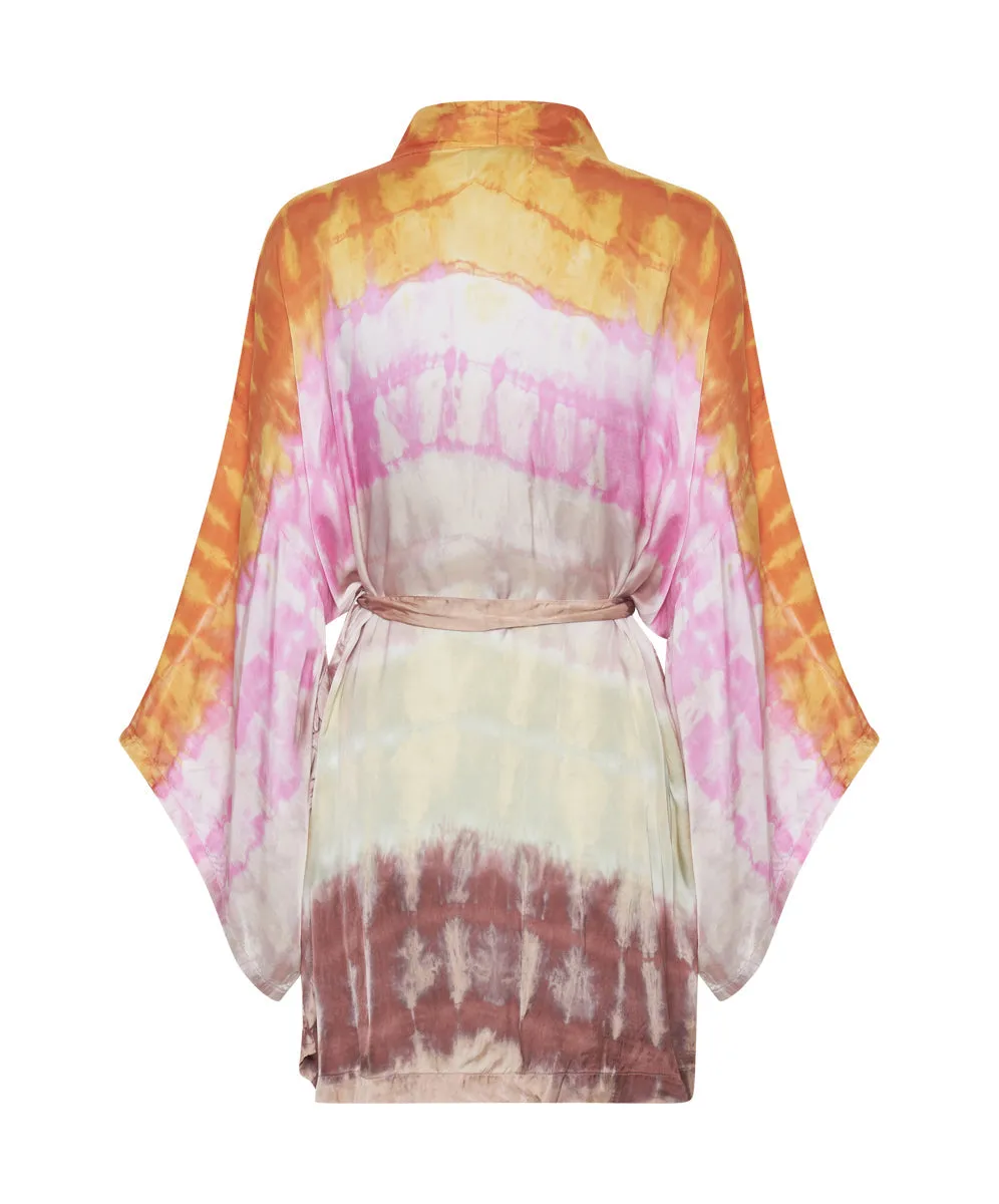 MIRAGE HAND DYED SATIN KIMONO