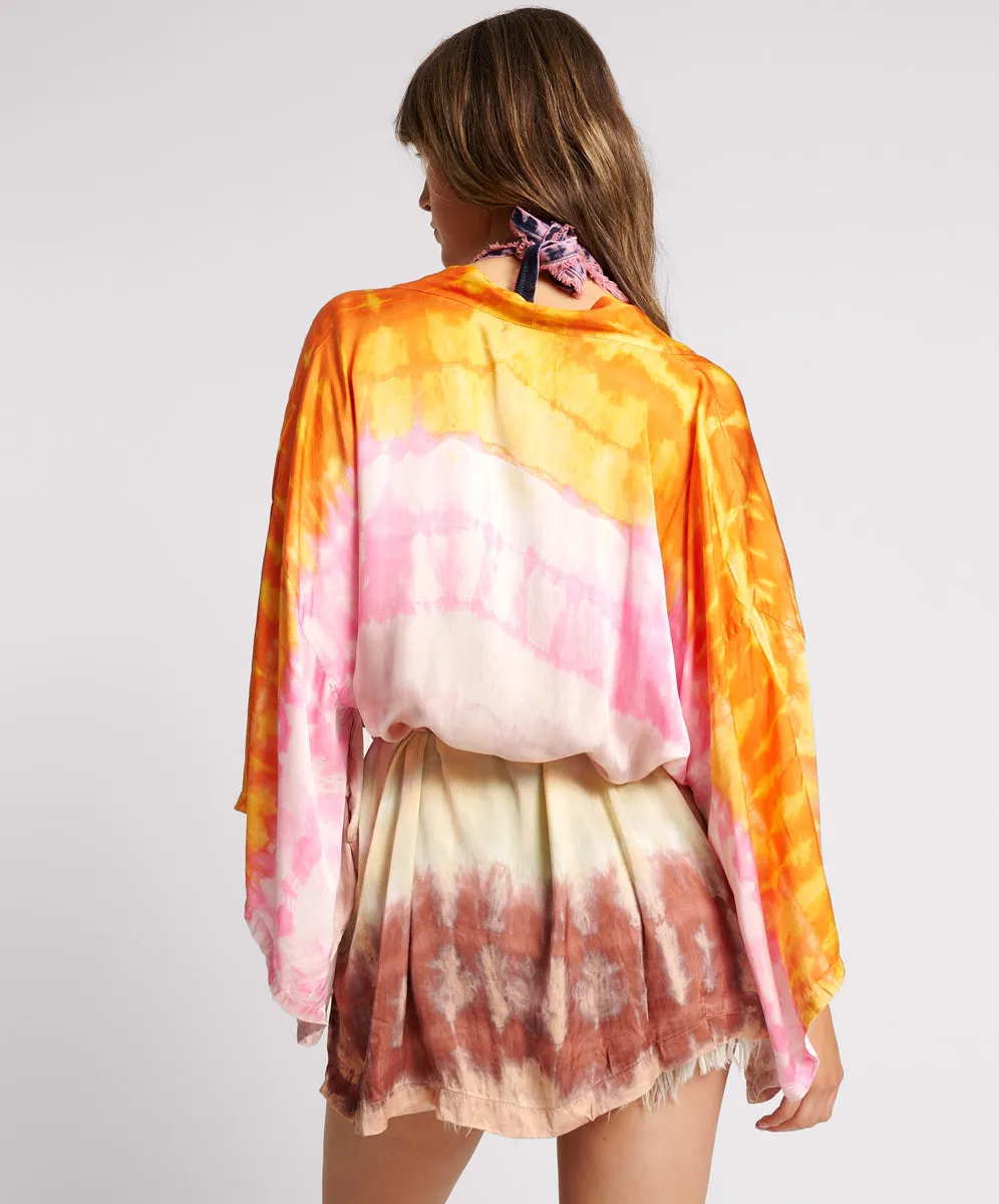 MIRAGE HAND DYED SATIN KIMONO