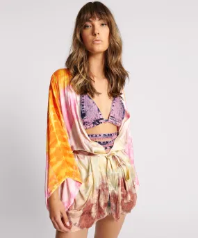 MIRAGE HAND DYED SATIN KIMONO