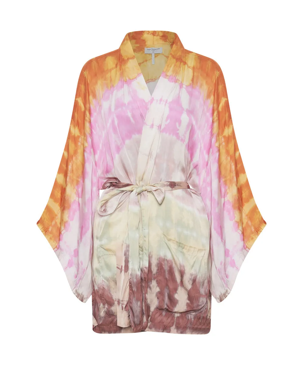 MIRAGE HAND DYED SATIN KIMONO