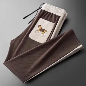Modal Ice Silk Patchwork Sweatpants
