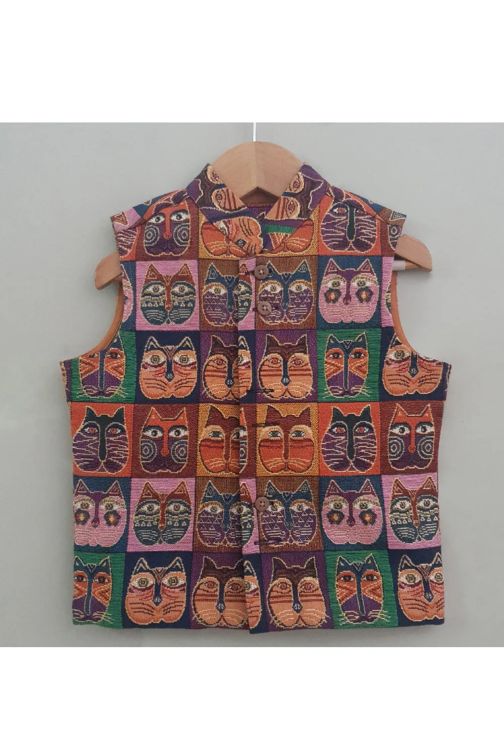 Multicolor Owl Printed Jacquard Jacket