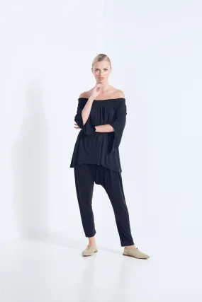 Naevia Off the Shoulder Top - Black (Plus Size)