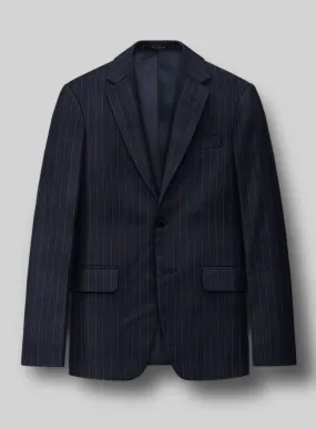 Napolean Abelino Stripe Dark Blue Wool Jacket