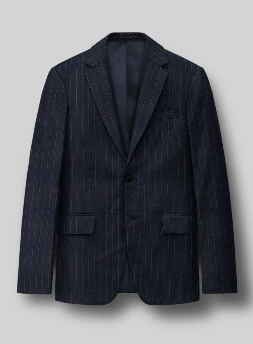 Napolean Abelino Stripe Dark Blue Wool Jacket