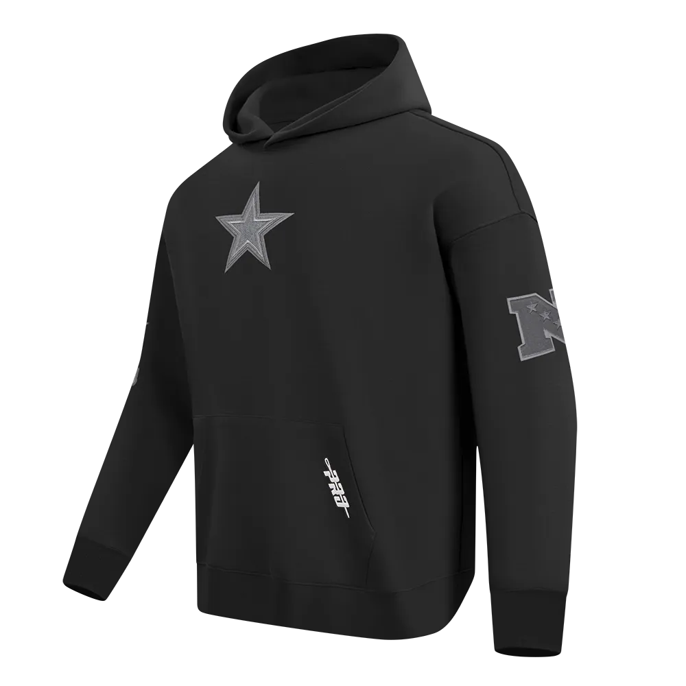 NFL DALLAS COWBOYS REVERSE FRENCH TERRY MEN'S DROP SHOULDER FLC PO H (BLACK)