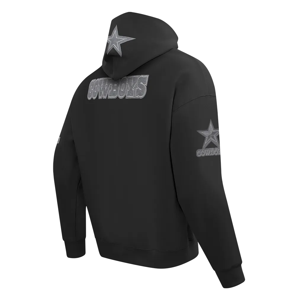 NFL DALLAS COWBOYS REVERSE FRENCH TERRY MEN'S DROP SHOULDER FLC PO H (BLACK)