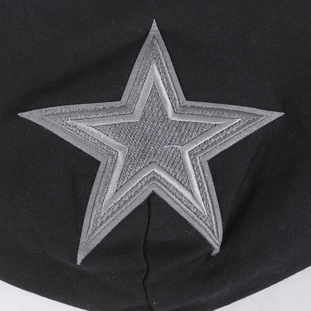 NFL DALLAS COWBOYS REVERSE FRENCH TERRY MEN'S DROP SHOULDER FLC PO H (BLACK)