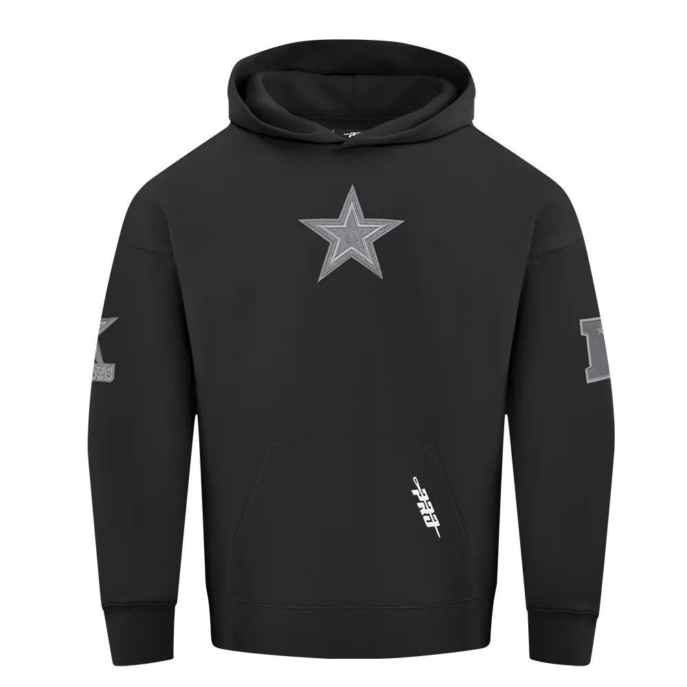 NFL DALLAS COWBOYS REVERSE FRENCH TERRY MEN'S DROP SHOULDER FLC PO H (BLACK)