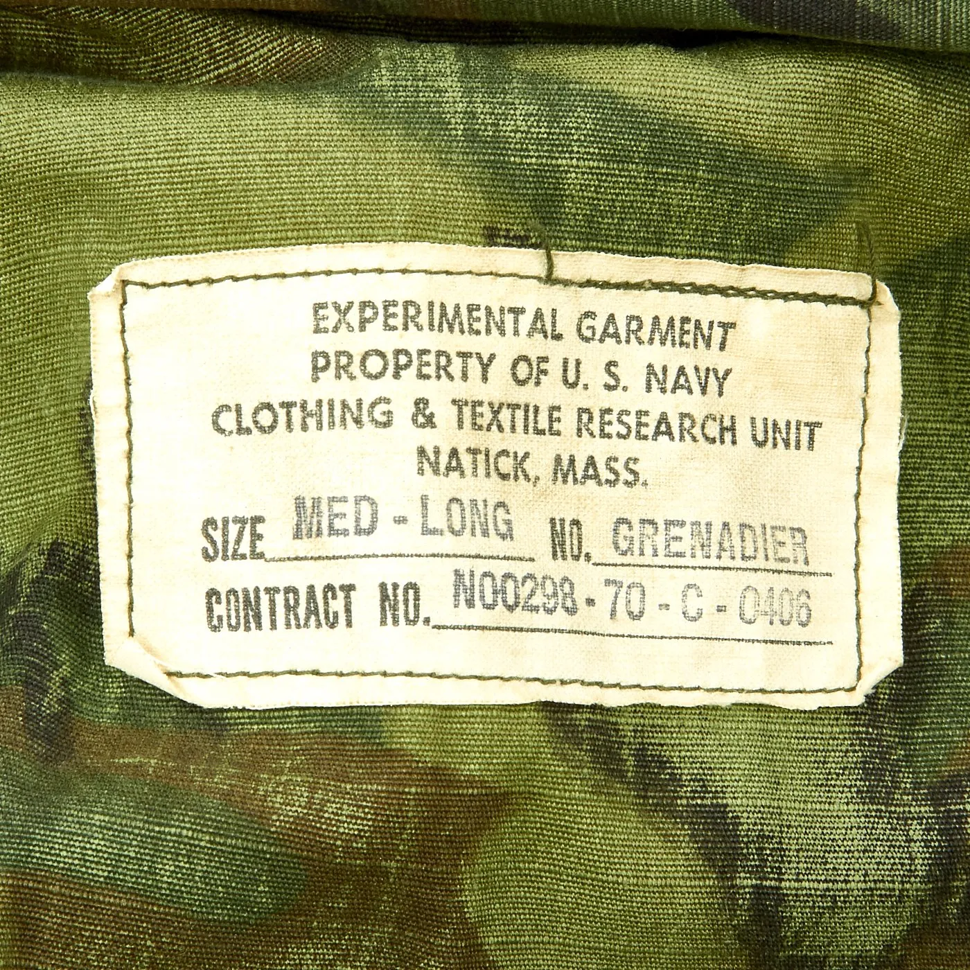 Original U.S. Vietnam War Navy SEAL Grenadier Experimental Float Coat Jacket