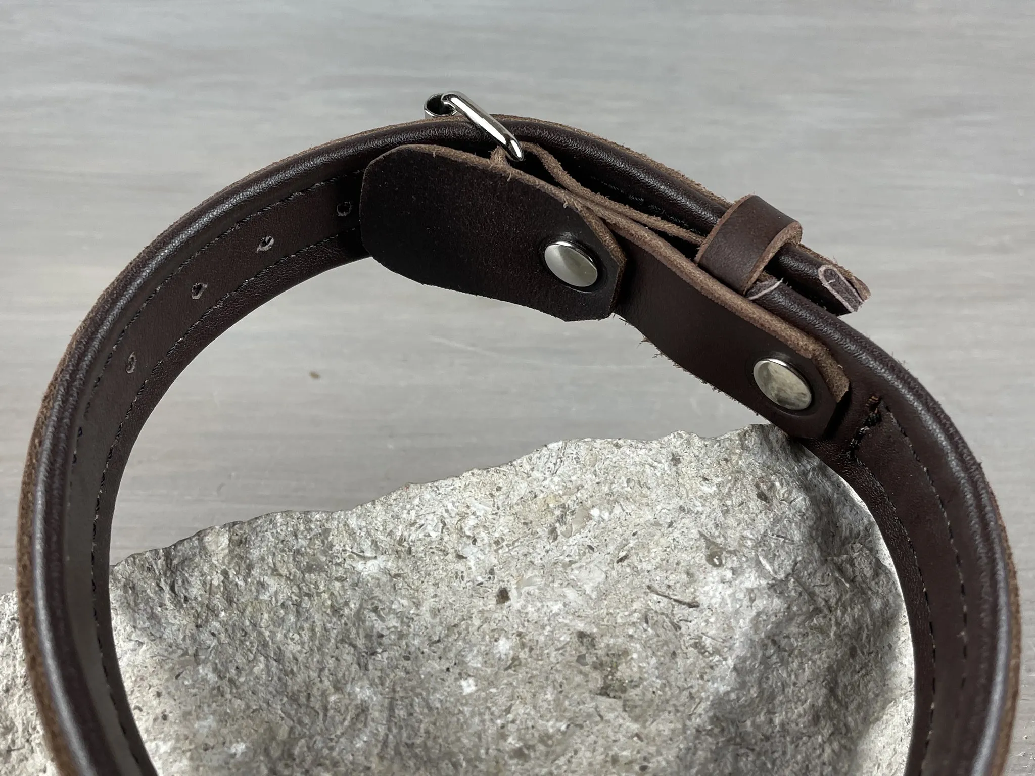 Padded Leather Dog Collar with Central Leash Attachment