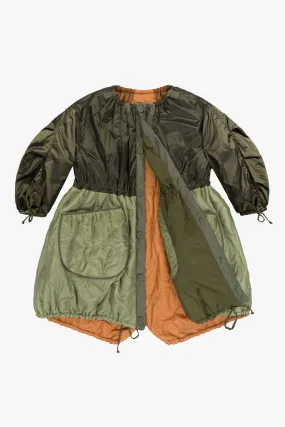 Patchwork Parachute Parka - Olive / Olive