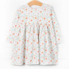 Peachy Peony Dress, Orange