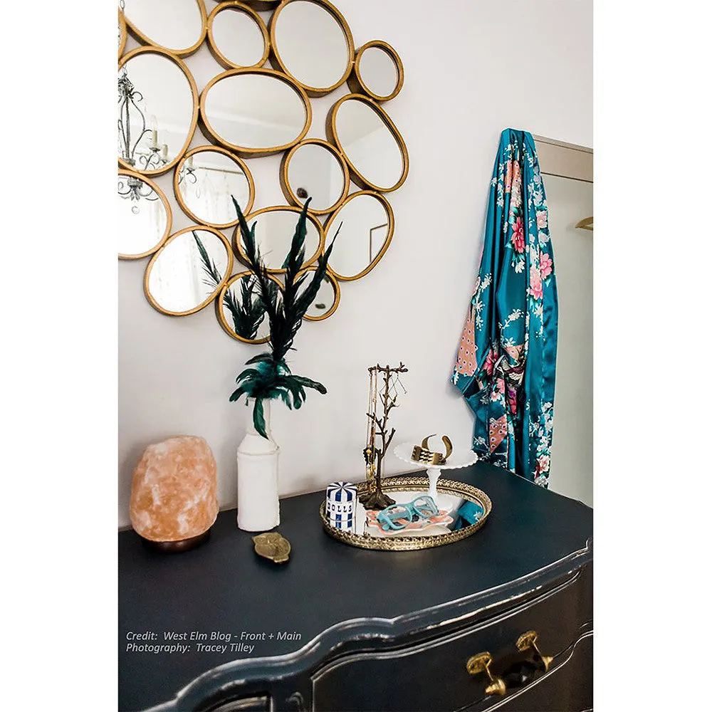 Peacock & Blossoms Short Kimono Robe