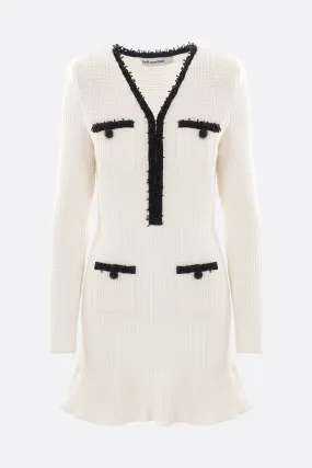 Pearl Trim Waffle Dress