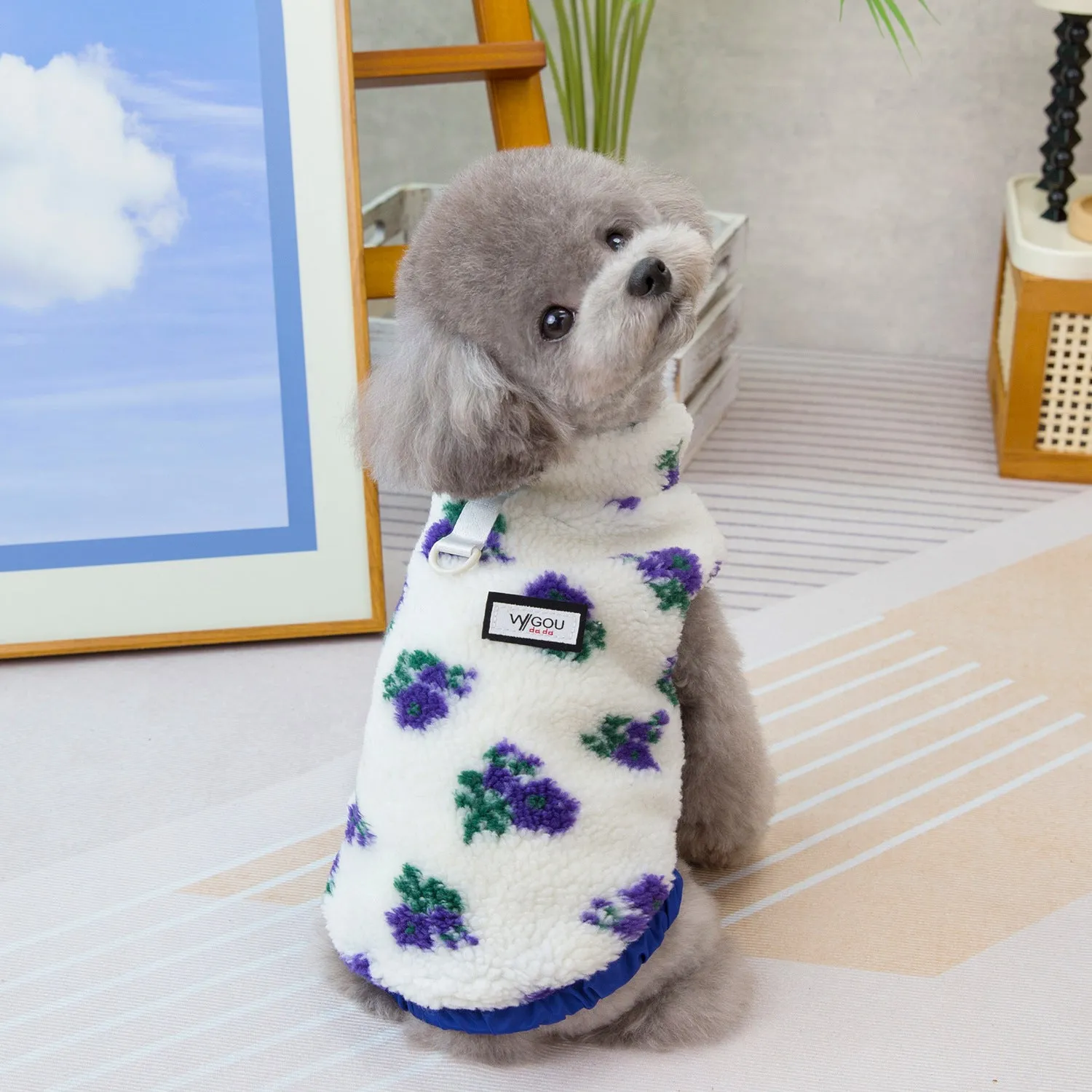 Pet Clothes | Pastoral Flower Coat for Dogs and Cats | 2024 New Autumn and Winter Pet Clothing