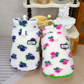 Pet Clothes | Pastoral Flower Coat for Dogs and Cats | 2024 New Autumn and Winter Pet Clothing