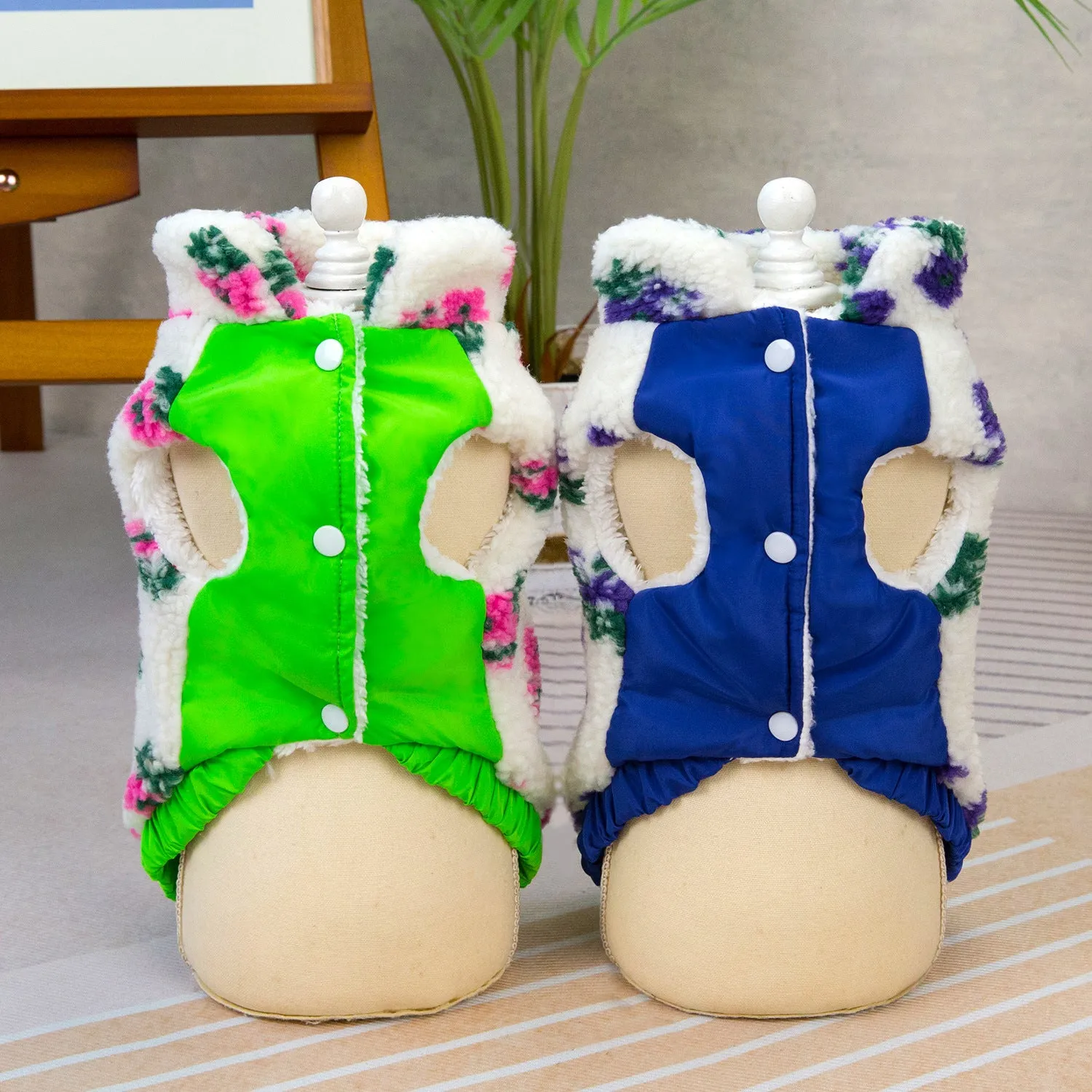Pet Clothes | Pastoral Flower Coat for Dogs and Cats | 2024 New Autumn and Winter Pet Clothing