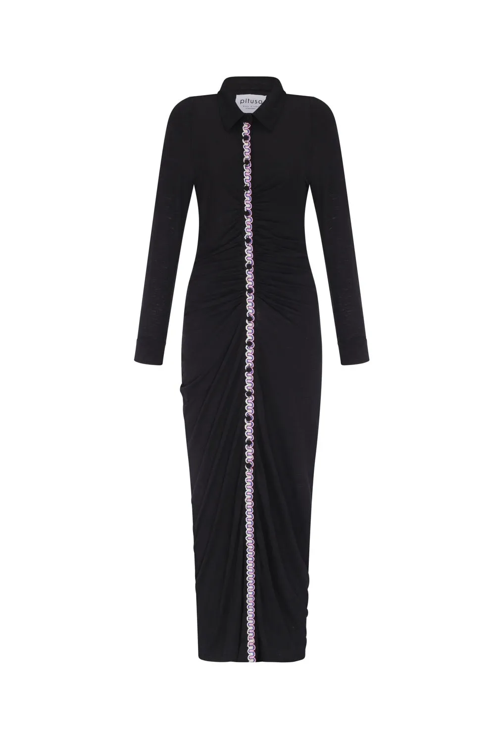 Pima Button Down Ruched Dress