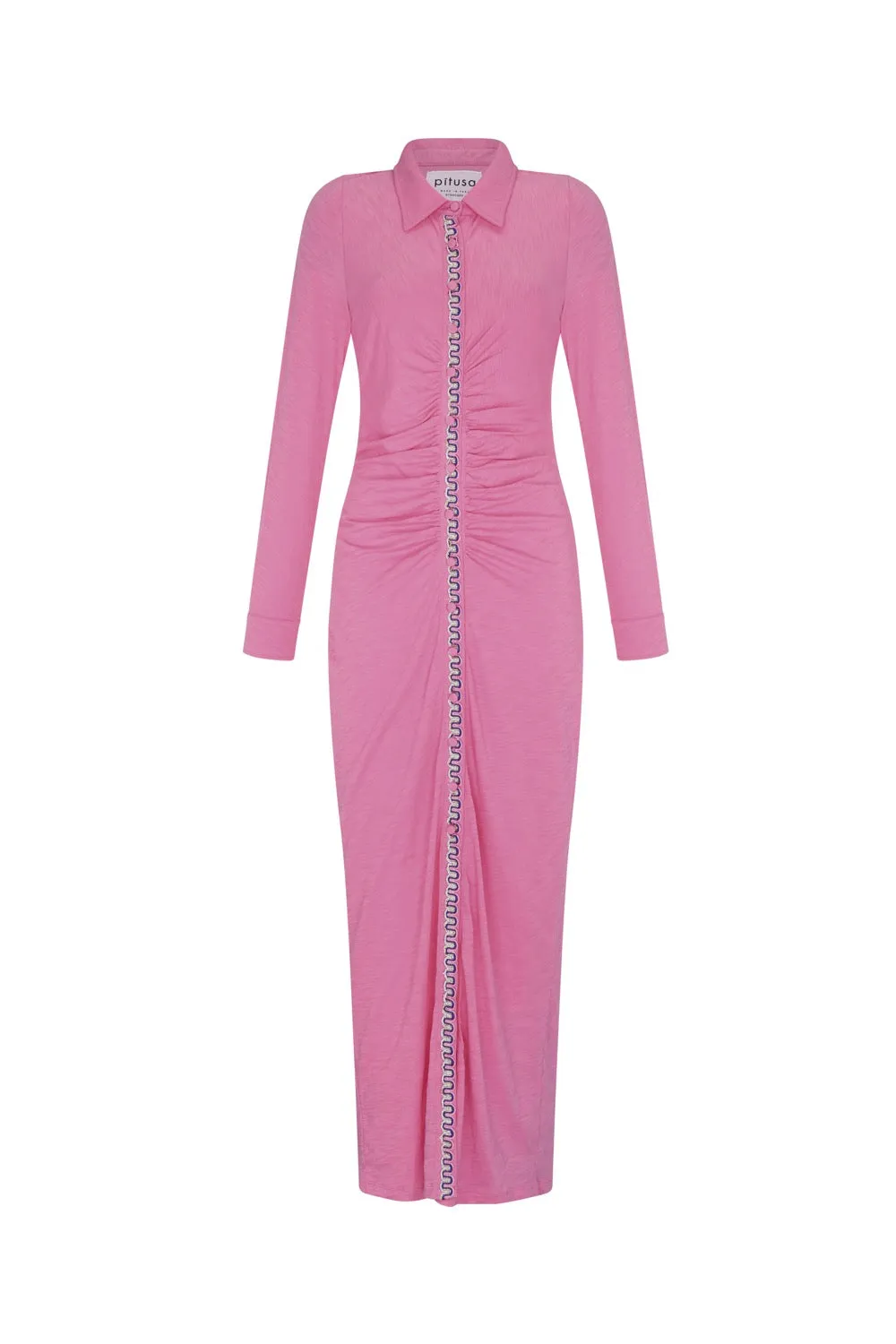 Pima Button Down Ruched Dress