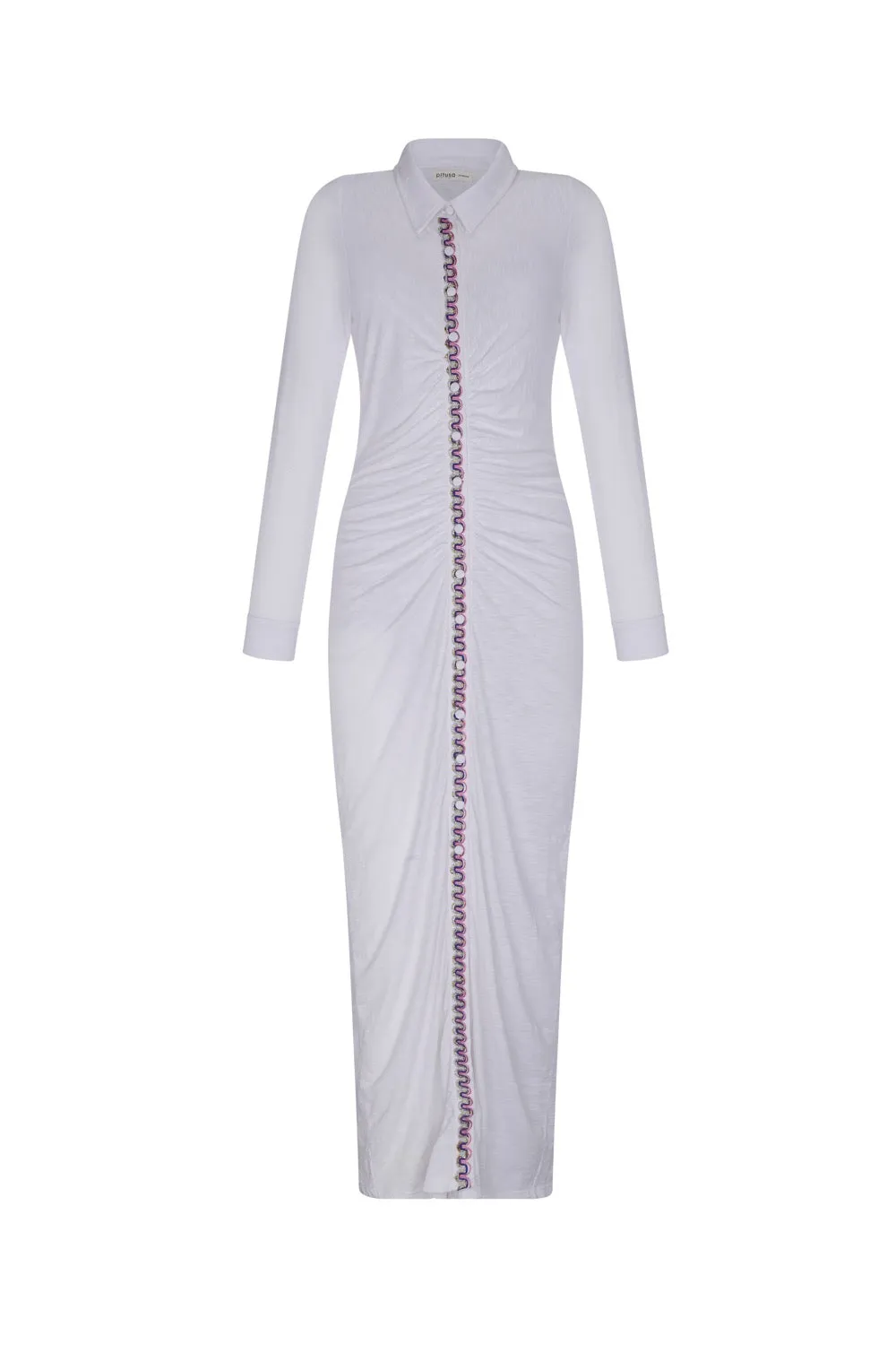 Pima Button Down Ruched Dress