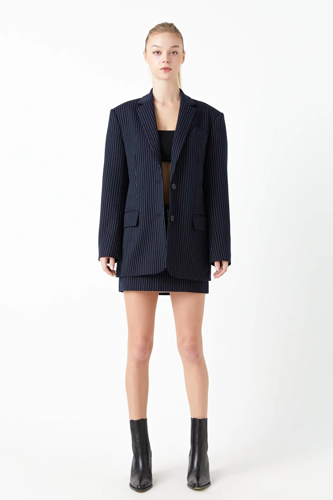 Pin Stripe Oversized Jacket