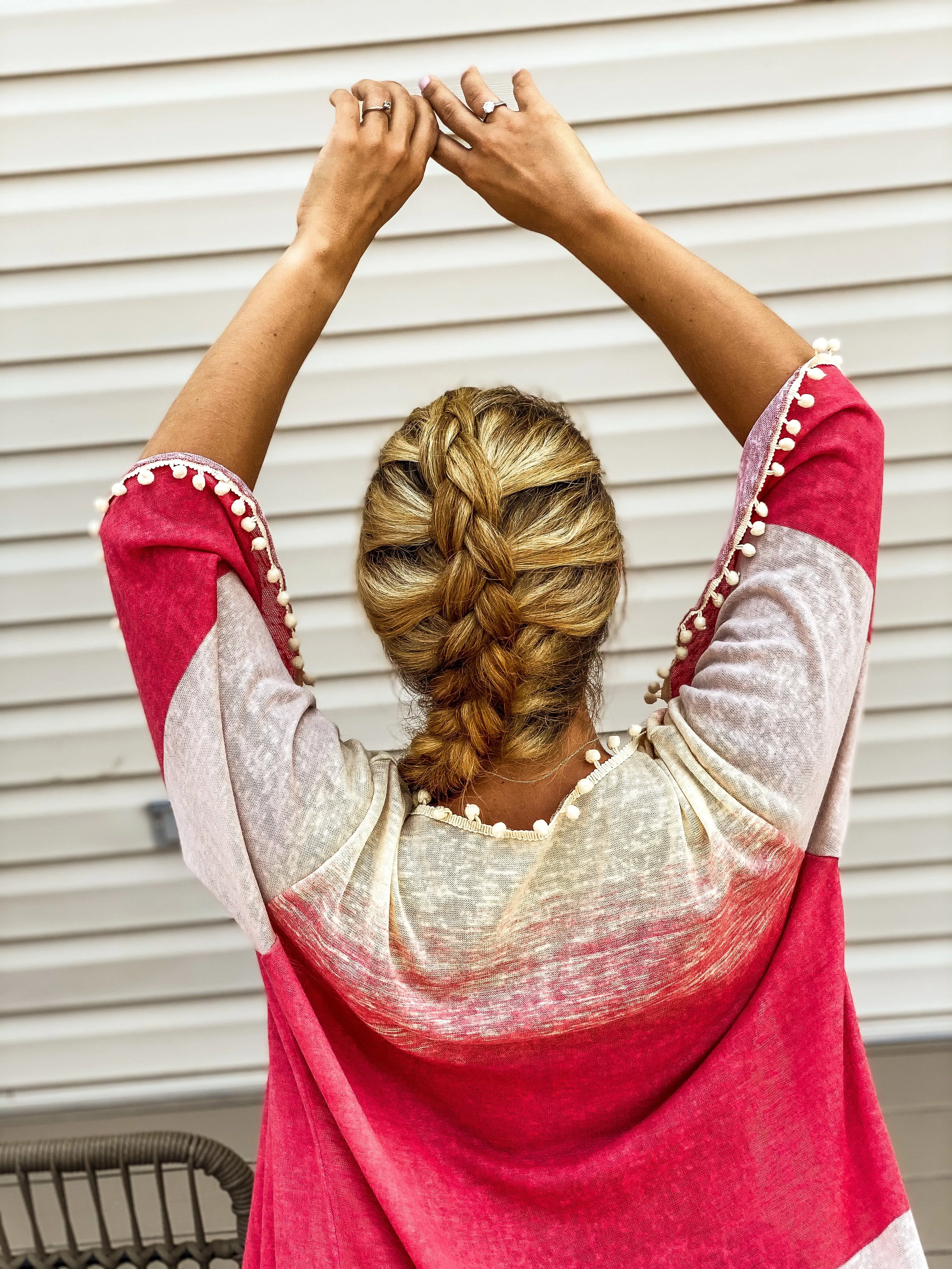 Pink Sky Knit Bohemian Kimono Overlay Top LIMITED EDITION