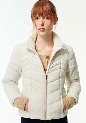 Plain Furry Parka - Ecru