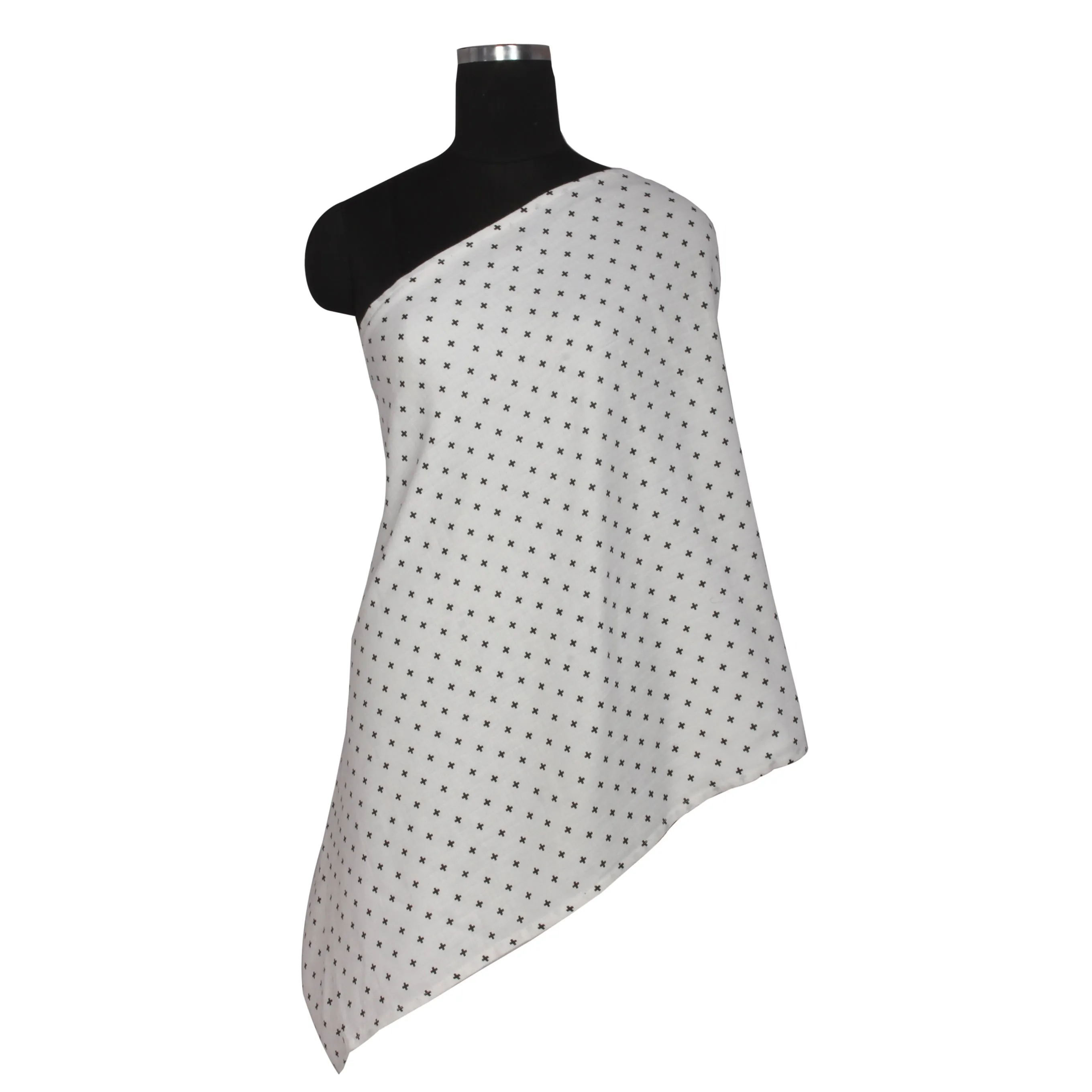 Plus Black Muslin Nursing Scarf