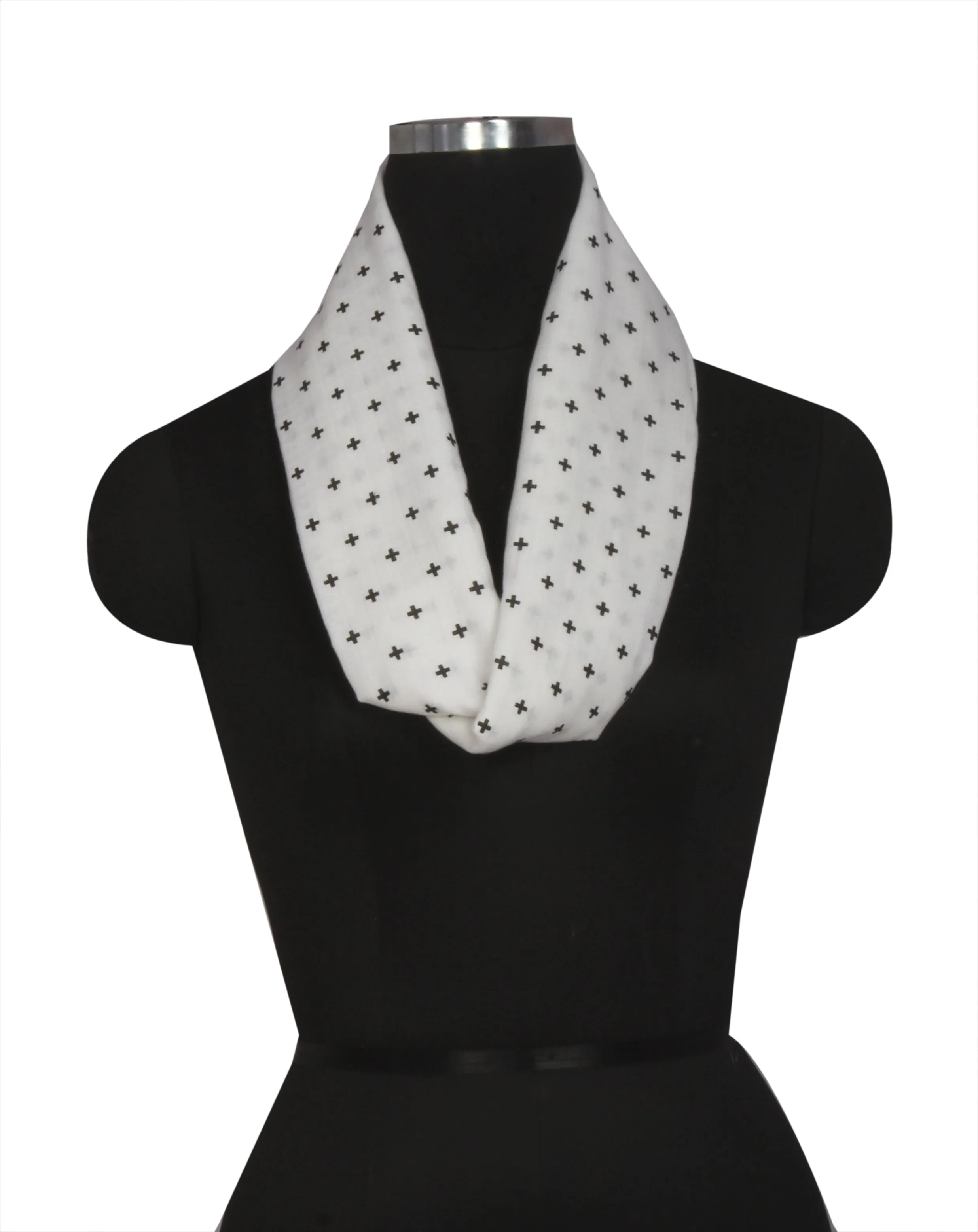 Plus Black Muslin Nursing Scarf