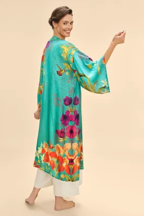 Powder Hummingbird At Dusk Kimono Gown