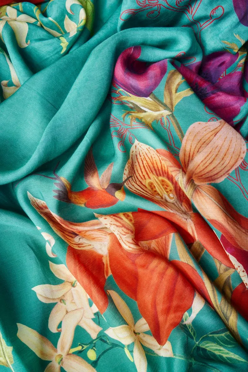 Powder Hummingbird At Dusk Kimono Gown