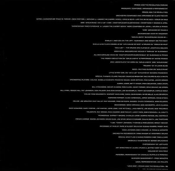 Prince And The Revolution - Parade (LP, Album, All) (VG )