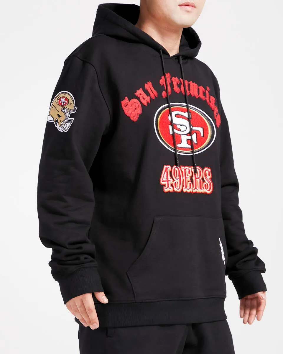 PRO STANDARDS SAN FRANCISCO 49ERS OLD ENGLISH FLC PO HOODIE-BLACK