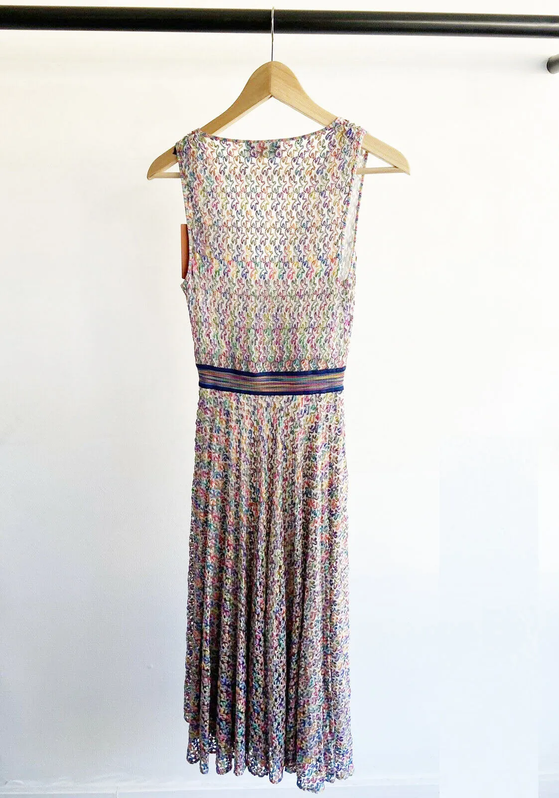 RAINBOW KNIT MIDI DRESS W TAGS