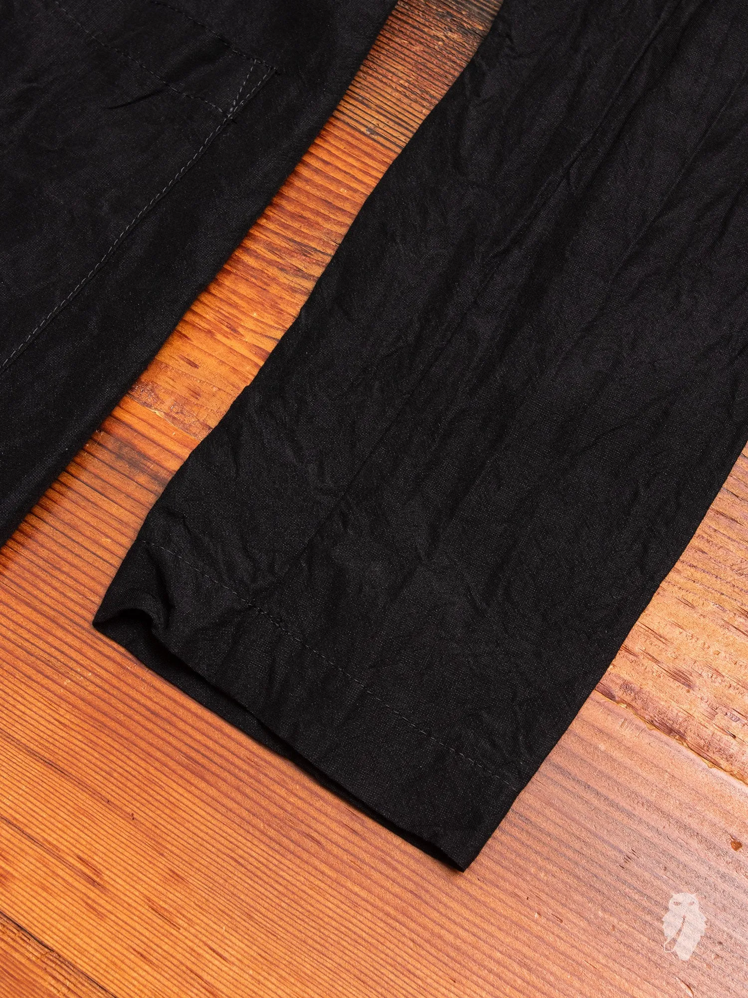 Rayon/Ramie Stole Collar Long Cardigan in Black