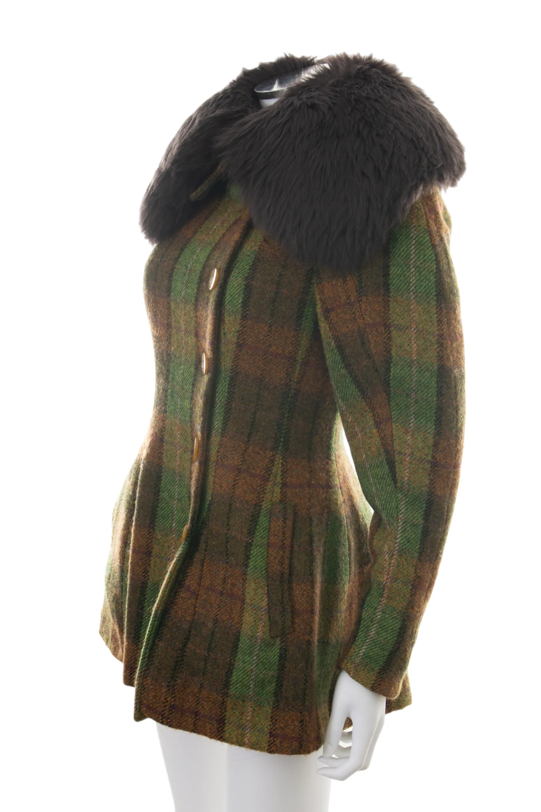 Red Label Coat with Fur Collar