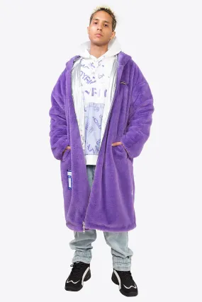 Reversible Faux Fur Coat / Purple