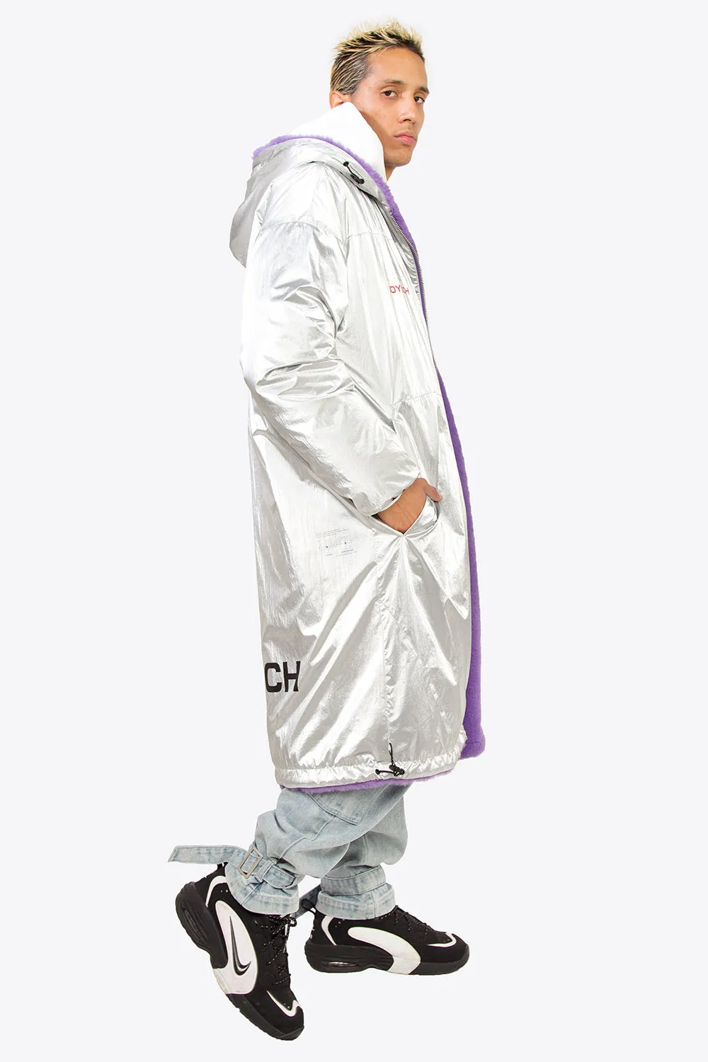 Reversible Faux Fur Coat / Purple