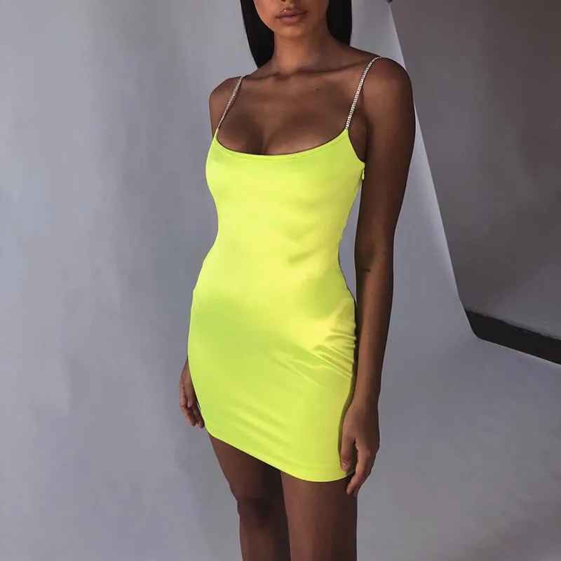 Rhinestone Slip Short Dress