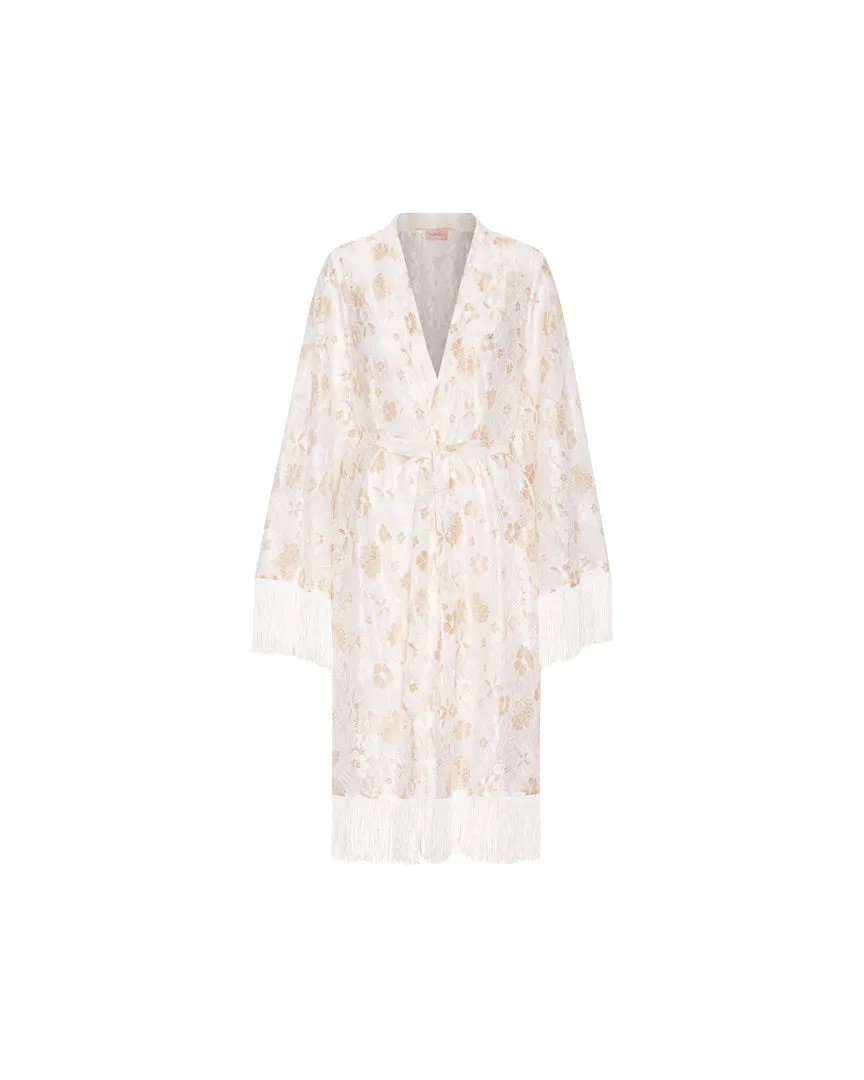 Rosa Lace Kimono - White