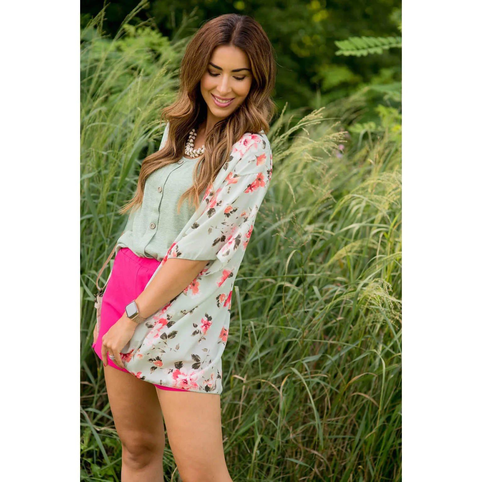 Sage Floral Kimono