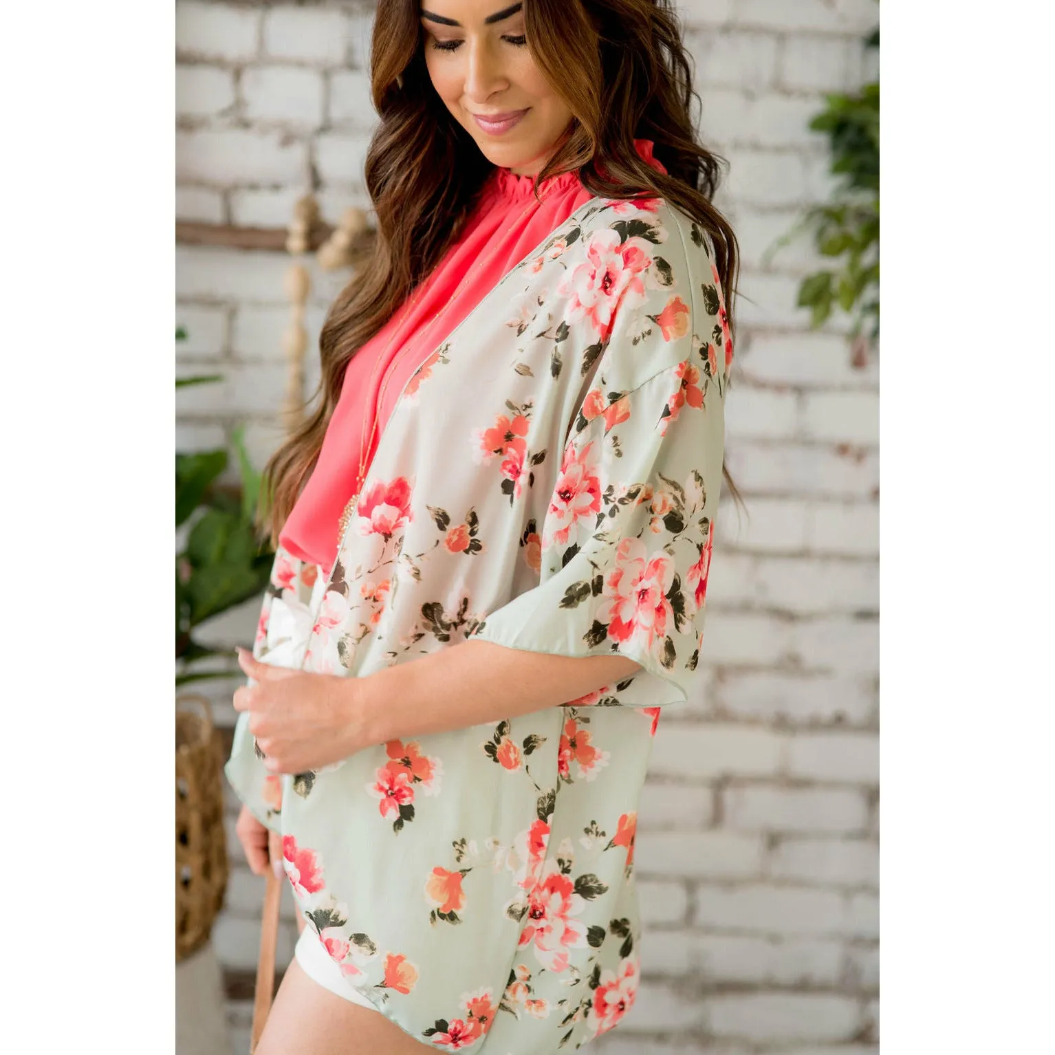 Sage Floral Kimono