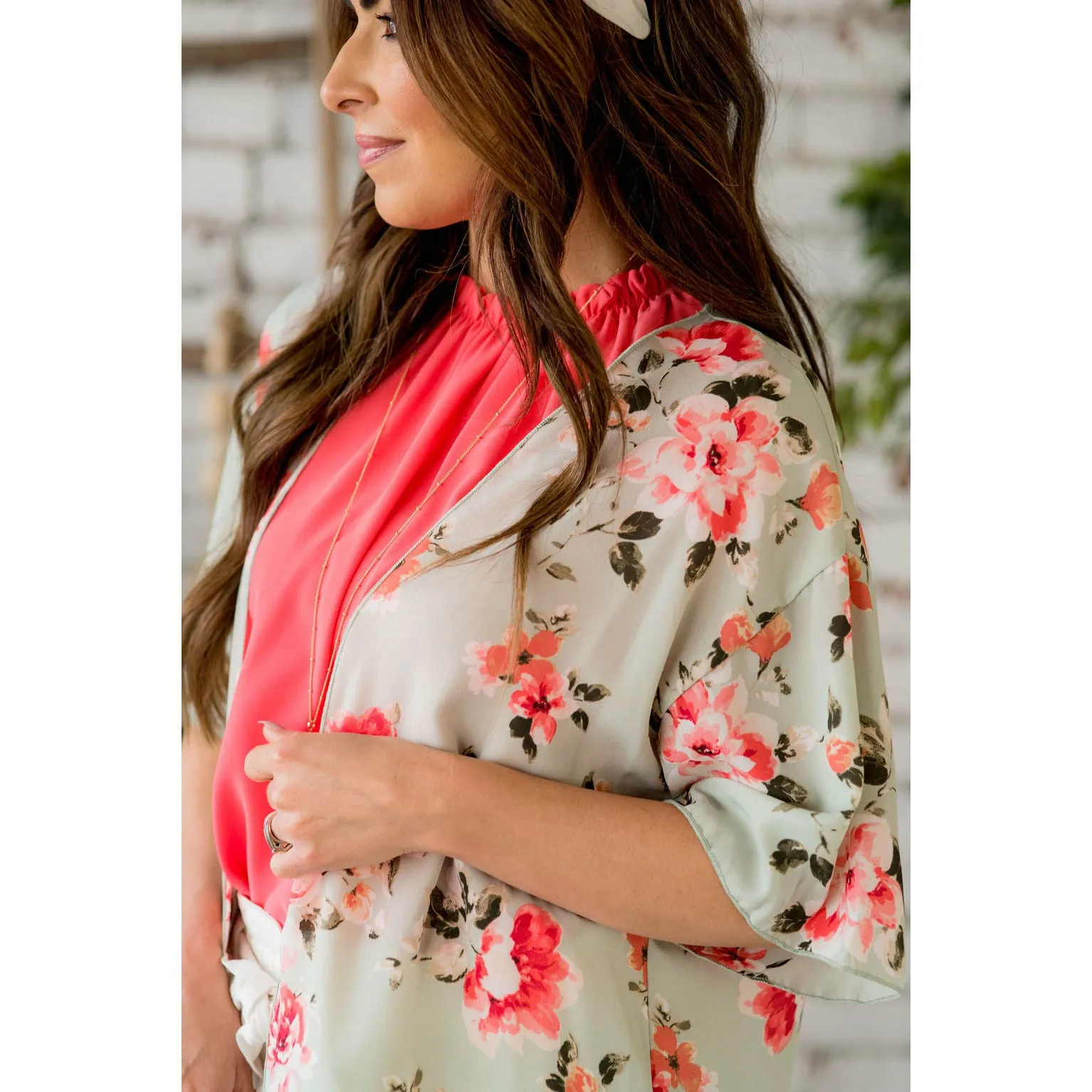 Sage Floral Kimono