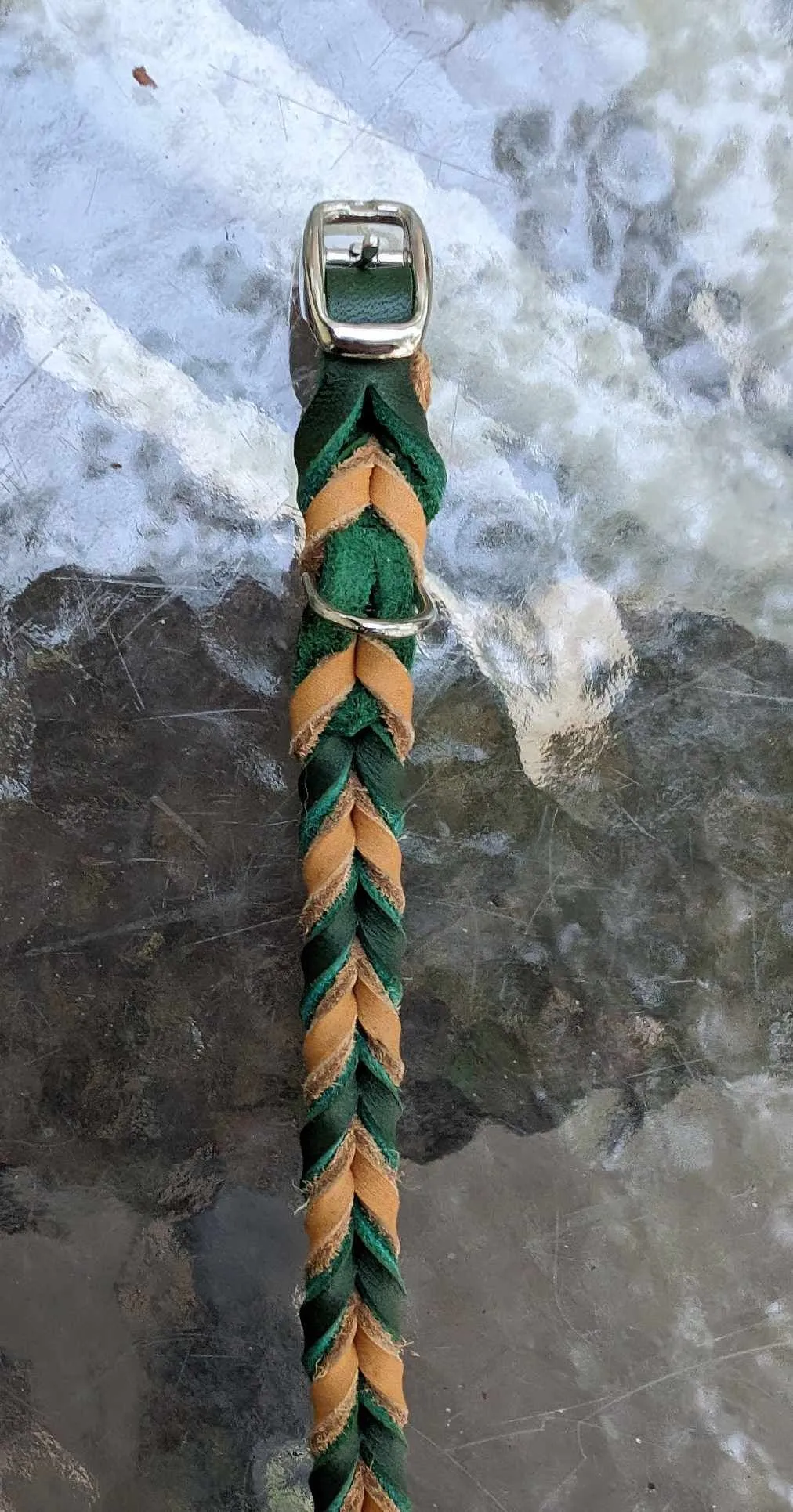SALE! Shop worn Braided Latigo Leather Collars - SIZE 8 - 10