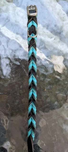SALE! Shop worn Braided Latigo Leather Collars - SIZE 8 - 10