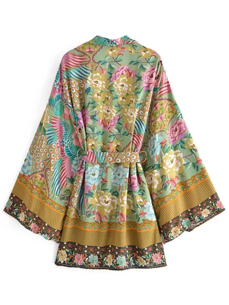Short Kimono Mistic Peacock Green